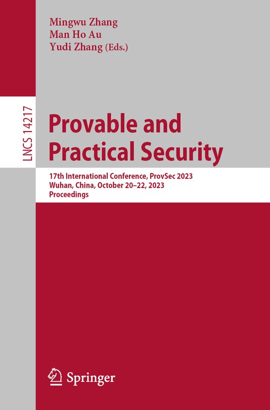 Front cover_Provable and Practical Security