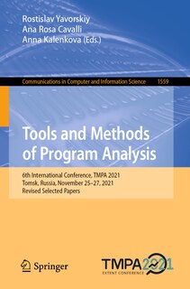 Front cover_Tools and Methods of Program Analysis