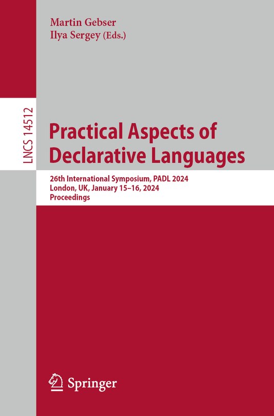 Front cover_Practical Aspects of Declarative Languages