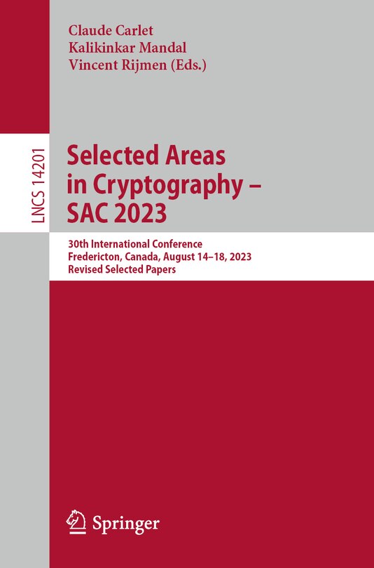 Front cover_Selected Areas in Cryptography - SAC 2023