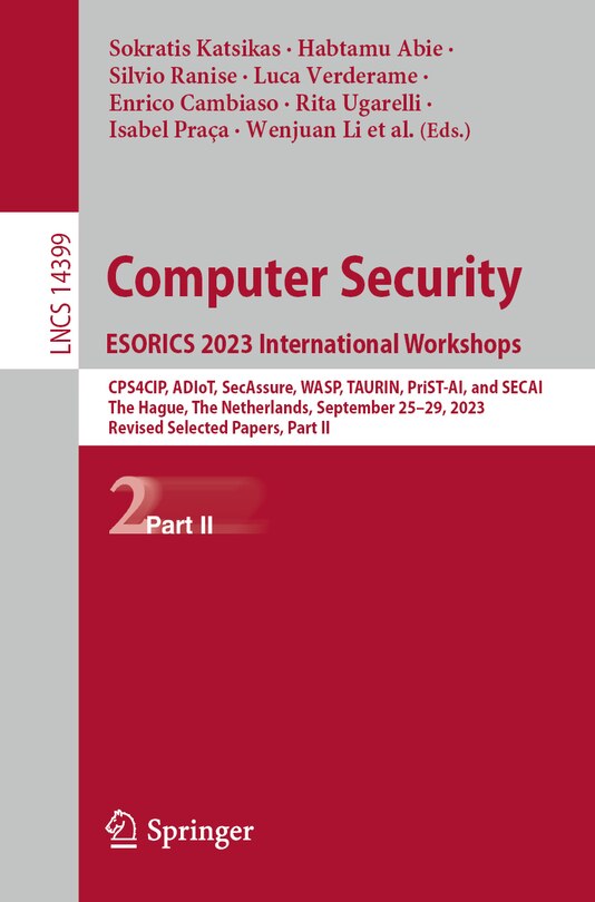 Couverture_Computer Security. ESORICS 2023 International Workshops