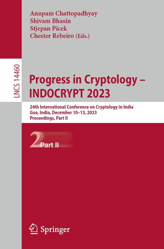 Front cover_Progress in Cryptology - INDOCRYPT 2023