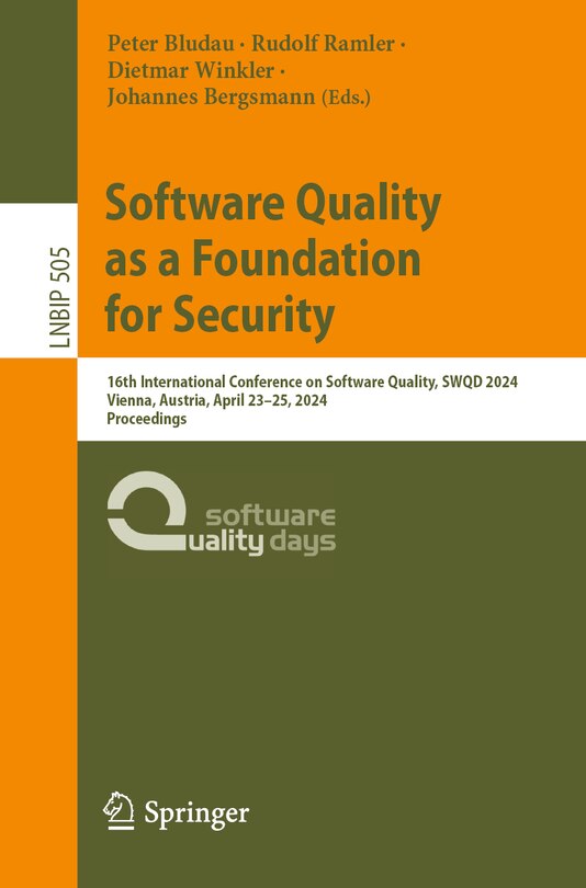 Front cover_Software Quality as a Foundation for Security