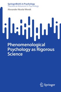 Couverture_Phenomenological Psychology as Rigorous Science