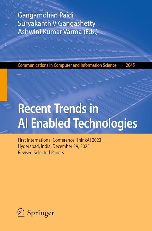 Front cover_Recent Trends in AI Enabled Technologies