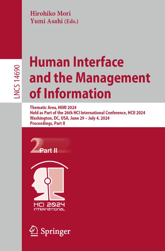 Front cover_Human Interface and the Management of Information