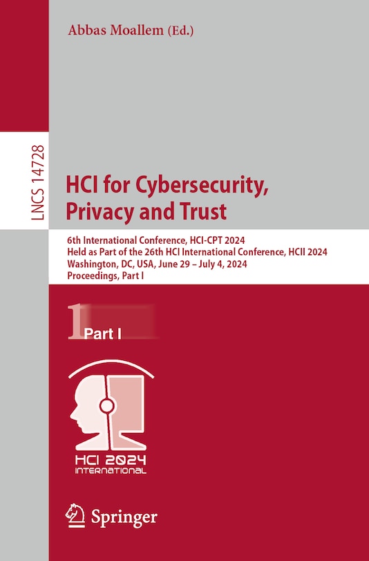 Front cover_HCI for Cybersecurity, Privacy and Trust