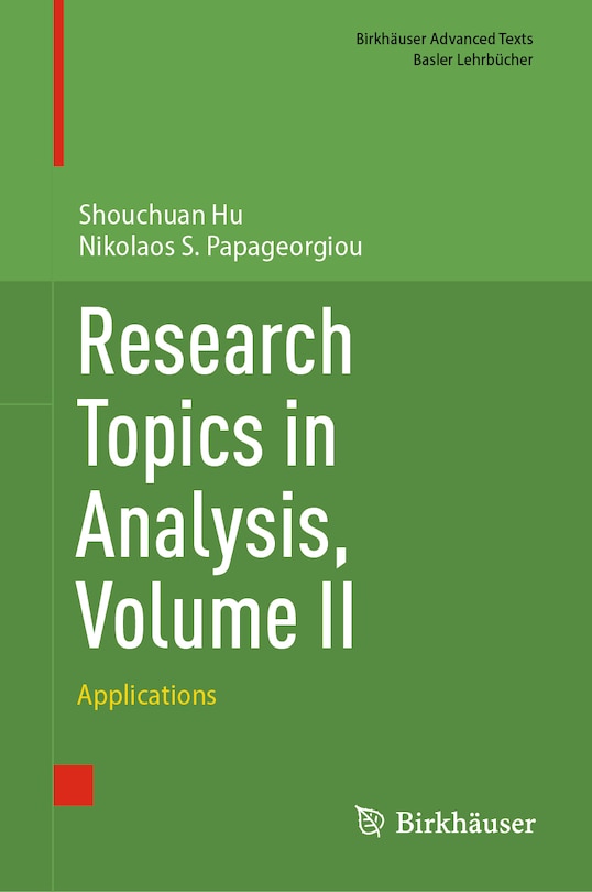 Front cover_Research Topics in Analysis, Volume II