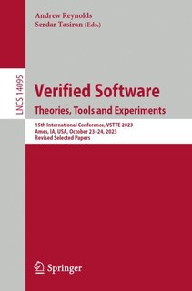 Front cover_Verified Software. Theories, Tools and Experiments