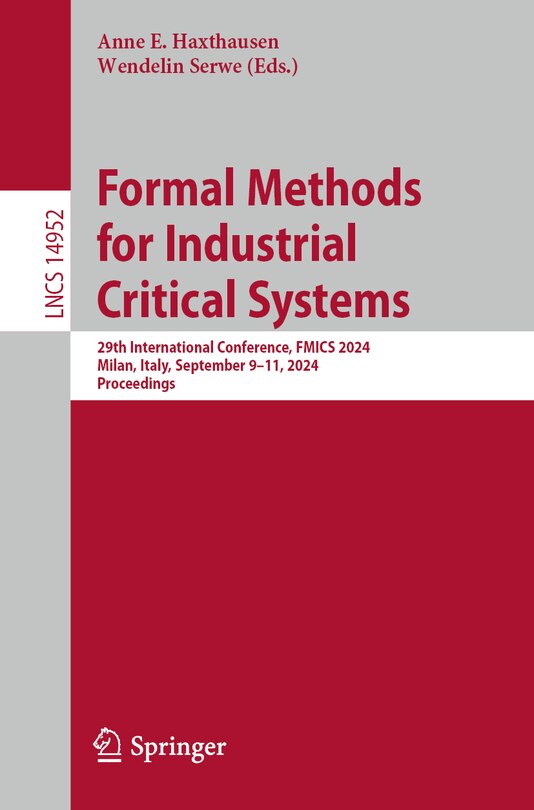 Front cover_Formal Methods for Industrial Critical Systems