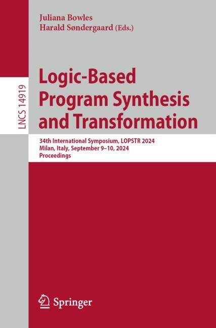 Front cover_Logic-Based Program Synthesis and Transformation