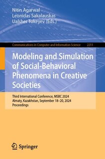 Front cover_Modeling and Simulation of Social-Behavioral Phenomena in Creative Societies