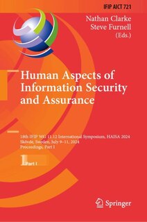 Front cover_Human Aspects of Information Security and Assurance