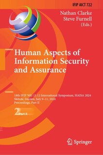 Front cover_Human Aspects of Information Security and Assurance