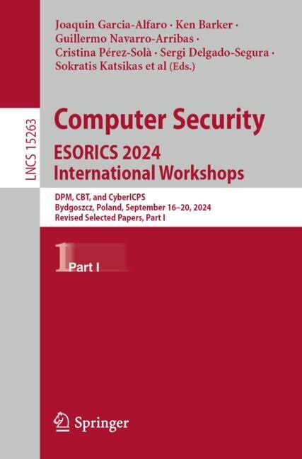 Front cover_Computer Security. ESORICS 2024 International Workshops
