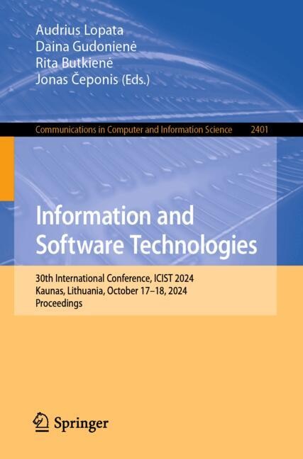 Couverture_Information and Software Technologies