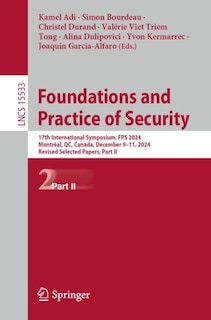 Couverture_Foundations and Practice of Security