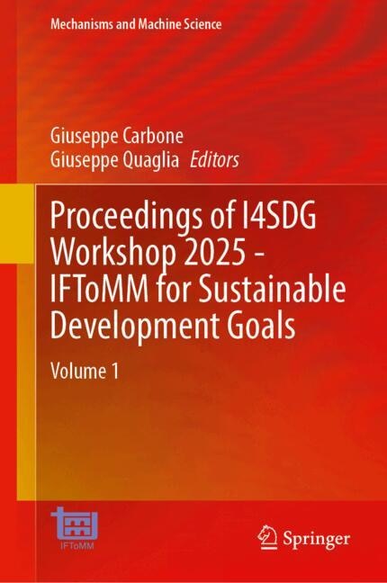 Couverture_Proceedings of I4SDG Workshop 2025 - IFToMM for Sustainable Development Goals