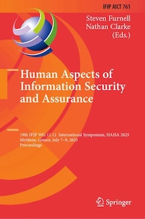 Front cover_Human Aspects of Information Security and Assurance