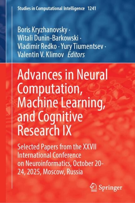 Couverture_Advances in Neural Computation, Machine Learning, and Cognitive Research IX