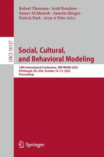Front cover_Social, Cultural, and Behavioral Modeling