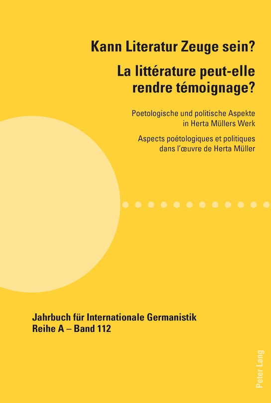 Couverture_Kann Literatur Zeuge sein?- La littérature peut-elle rendre témoignage ?