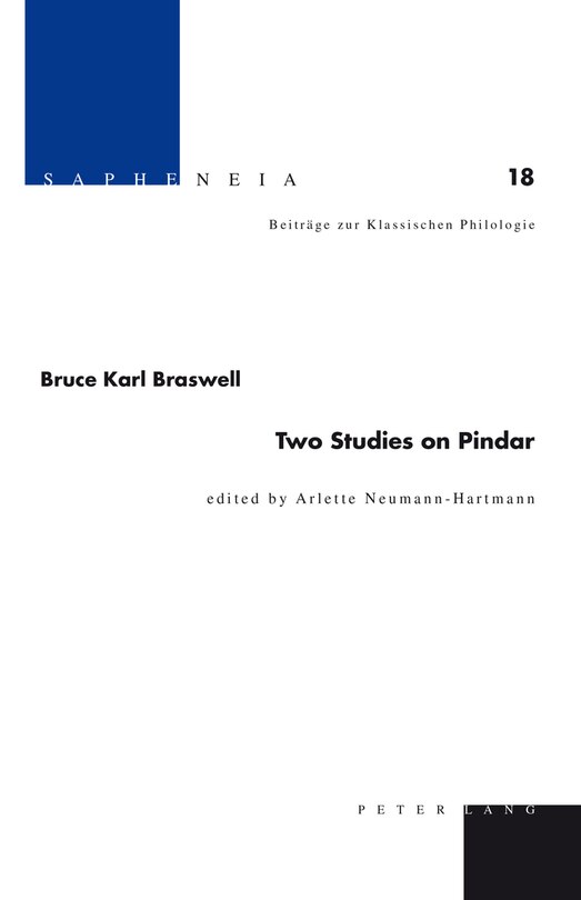 Front cover_Two Studies on Pindar