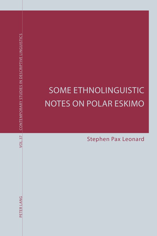 Couverture_Some Ethnolinguistic Notes on Polar Eskimo