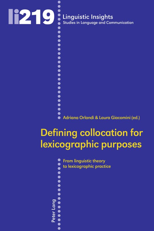 Couverture_Defining collocation for lexicographic purposes