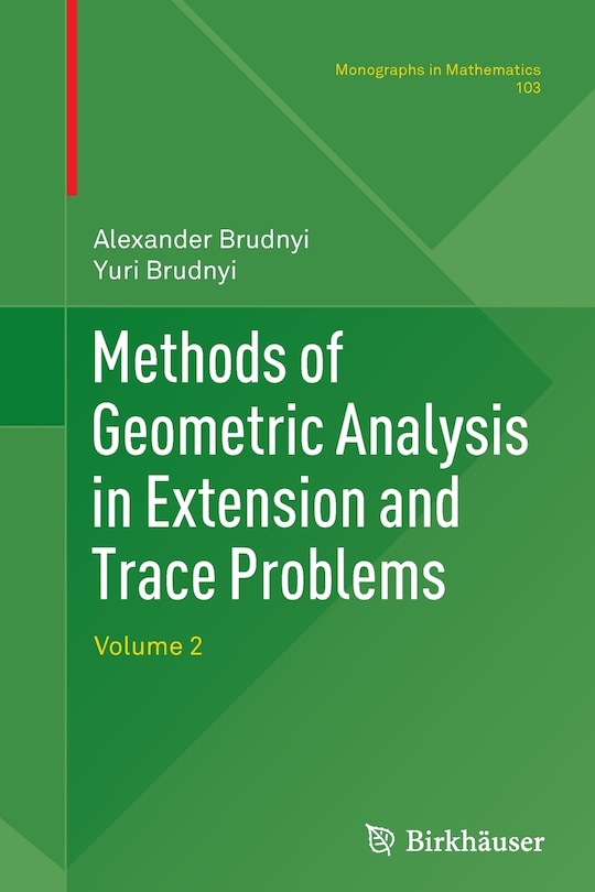 Front cover_Methods of Geometric Analysis in Extension and Trace Problems