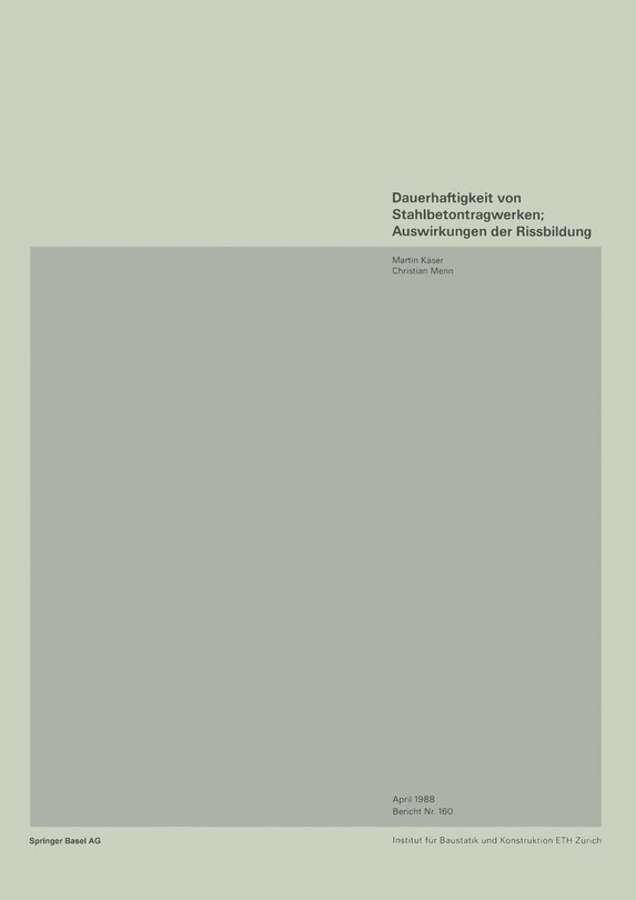 Couverture_Dauerhaftigkeit von Stahlbetonwerken; Auswirkungen der Rissbildung