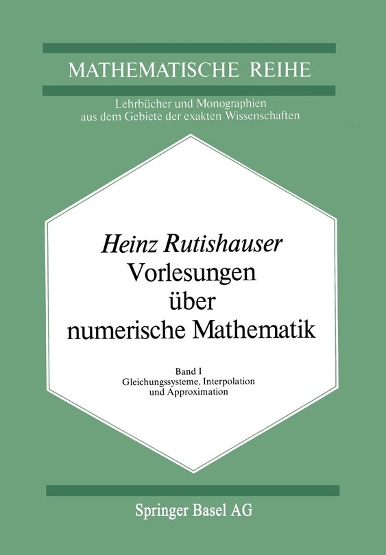 Front cover_Vorlesungen über Numerische Mathematik