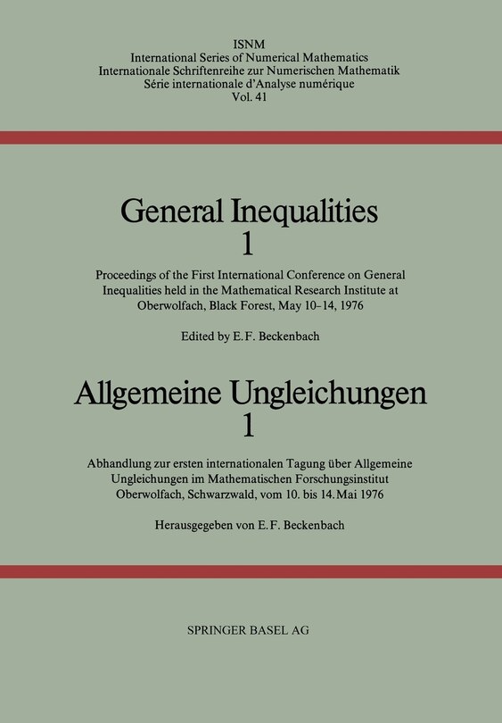 Front cover_General Inequalities 1 / Allgemeine Ungleichungen 1
