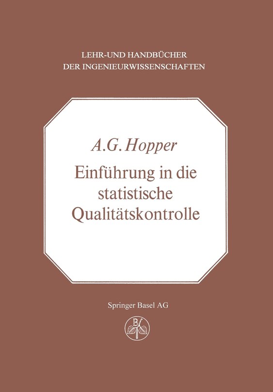 Front cover_Einführung in die Statistische Qualitätskontrolle