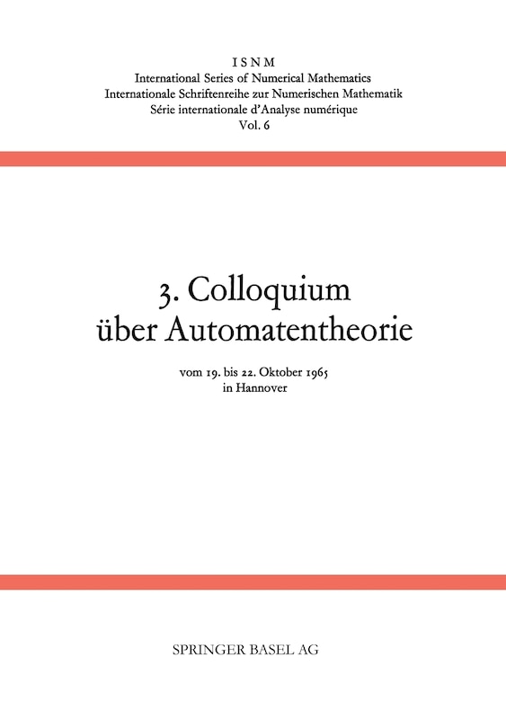 Front cover_3. Colloquium über Automatentheorie