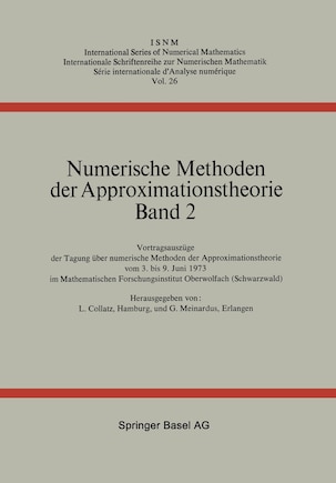 Numerische Methoden der Approximationstheorie: Band 2