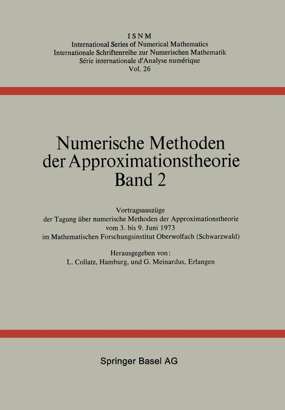 Front cover_Numerische Methoden der Approximationstheorie