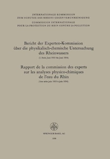 Front cover_Bericht Der Experten-Kommission Über Die Physikalisch-Chemische Untersuchung Des Rheinwassers / Rapport de la Commission Des Experts Sur Les Analyses Physico-Chimiques de l'Eau Du Rhin
