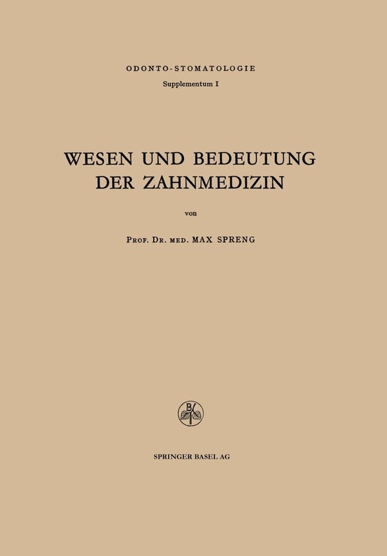 Front cover_Wesen und Bedeutung der Zahnmedizin