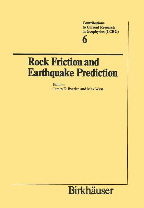 Couverture_Rock Friction and Earthquake Prediction