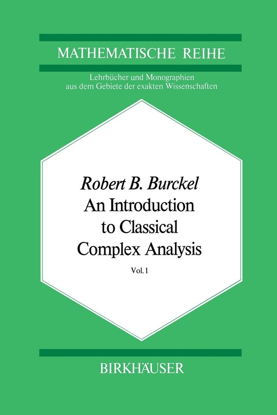 Front cover_An Introduction to Classical Complex Analysis
