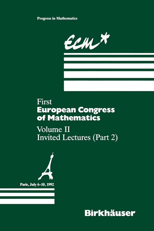 Front cover_First European Congress of Mathematics Paris, July 6-10, 1992
