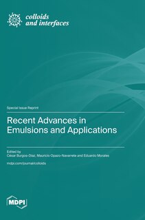 Couverture_Recent Advances in Emulsions and Applications