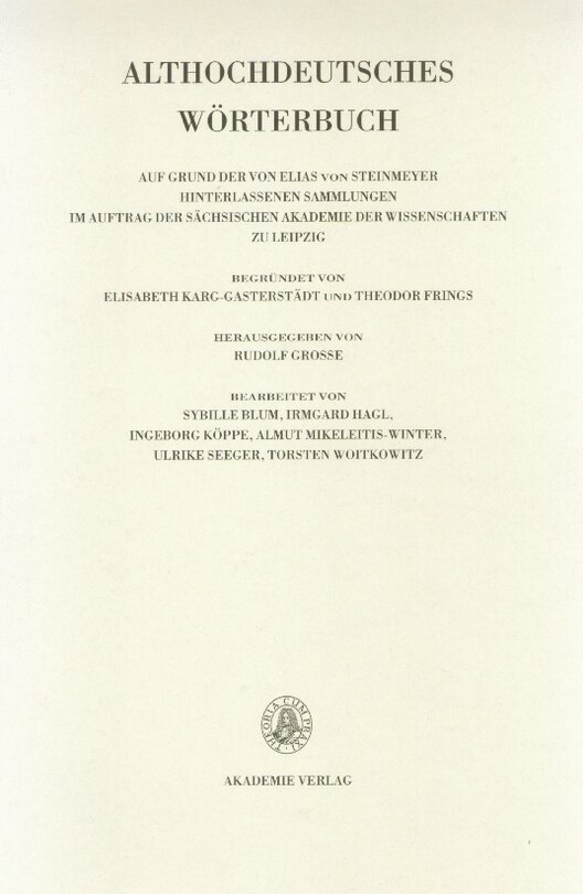 Front cover_Band V: K-L, 1./2. Lieferung (K bis kezzil)