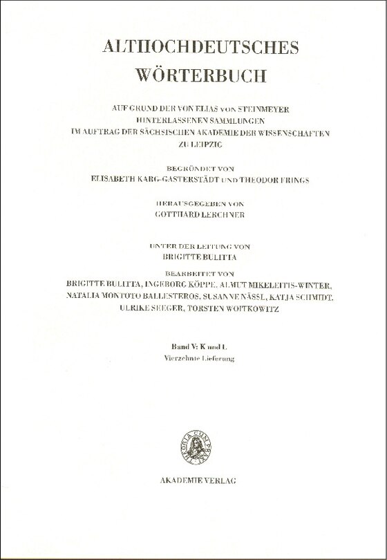 Front cover_Band V: K-L, 14. Lieferung (ir-liogan bis liut)