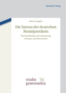 Front cover_Die Syntax der deutschen Modalpartikeln