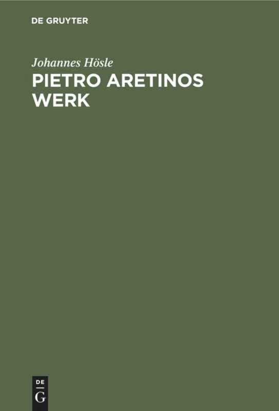 Front cover_Pietro Aretinos Werk
