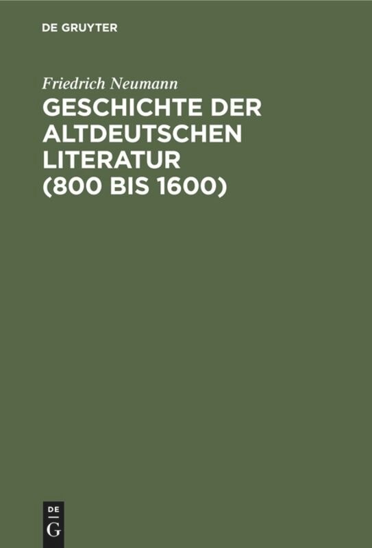 Front cover_Geschichte der altdeutschen Literatur (800 bis 1600)