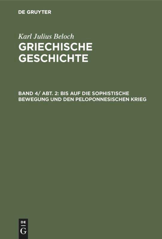 Front cover_Bis auf die sophistische Bewegung und den peloponnesischen Krieg