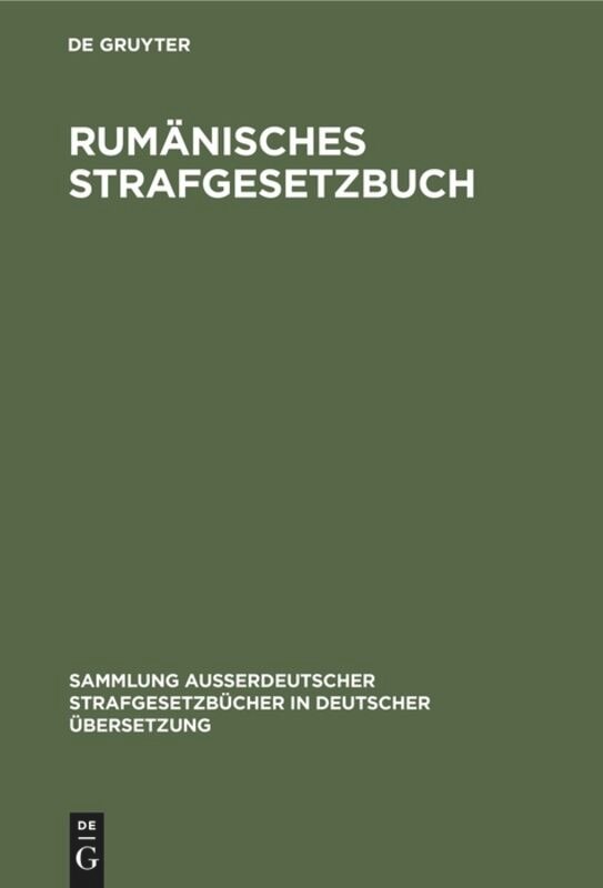 Front cover_Rumänisches Strafgesetzbuch
